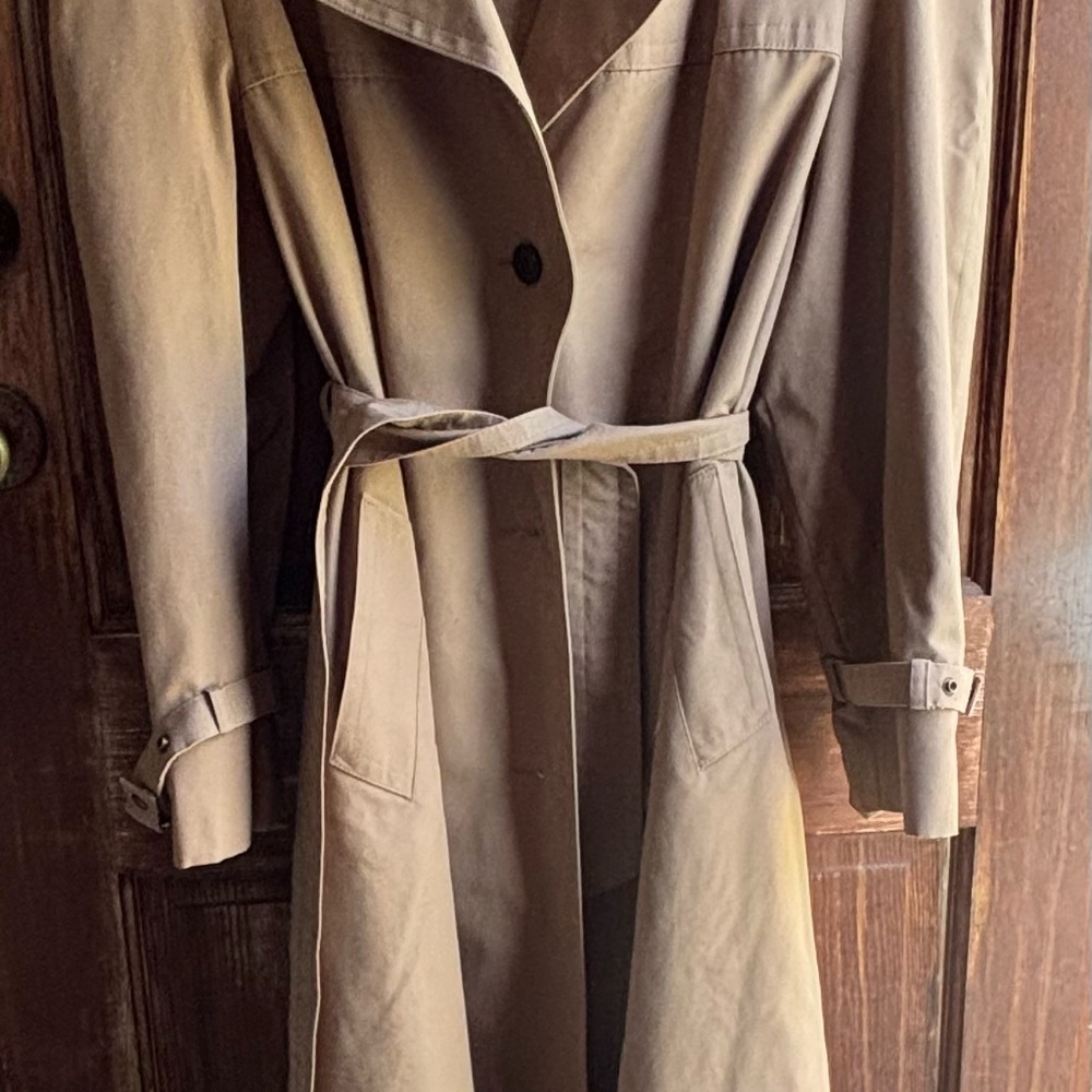 Etienne Aigner Tan Trench Coat with Belted Waist
